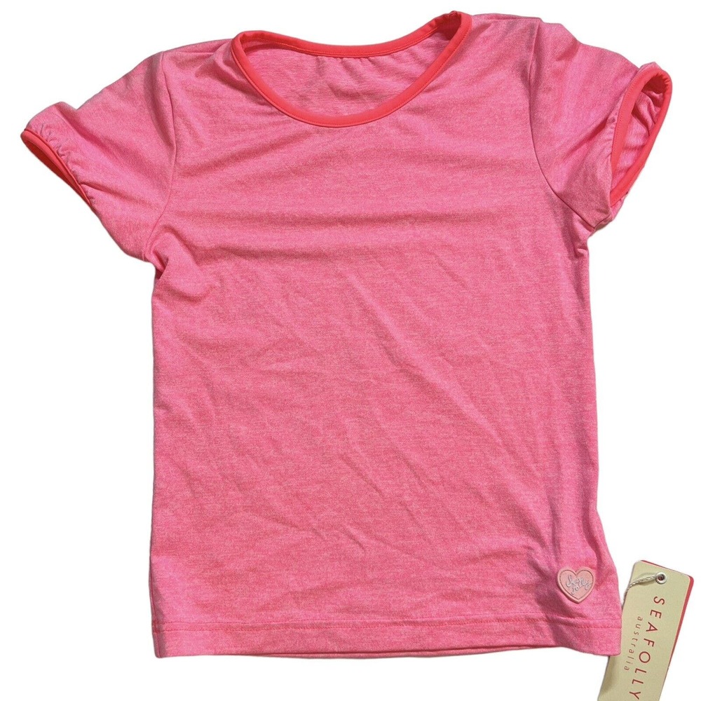 Seafolly Pink Short Sleeve‎ Rash Guard Size 5 New